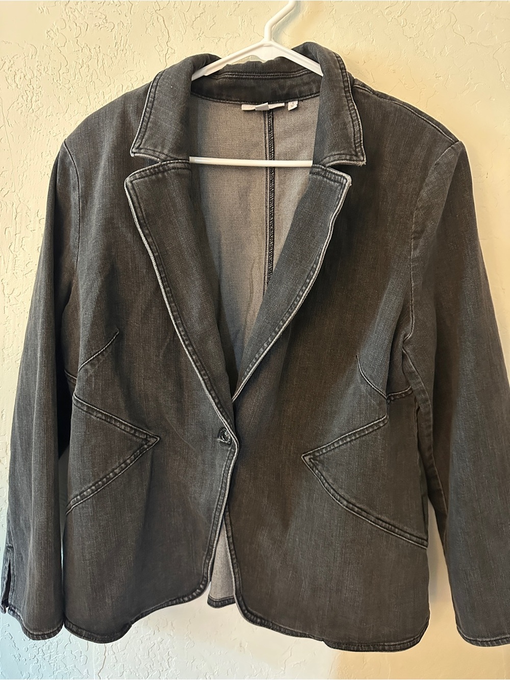 Chico's Washed Black Denim Blazer